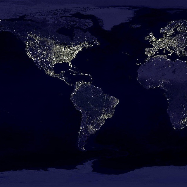 world map dark blue
