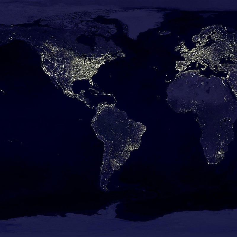 world map dark blue